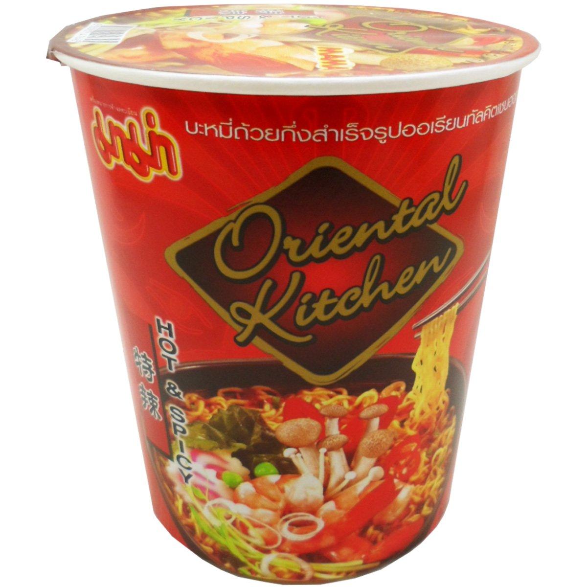 MAMA MAMA Oriental Kitchen Hot and Spicy Flavour Instant Cup Noodles, 65g (2.29Oz) - 6 Cups