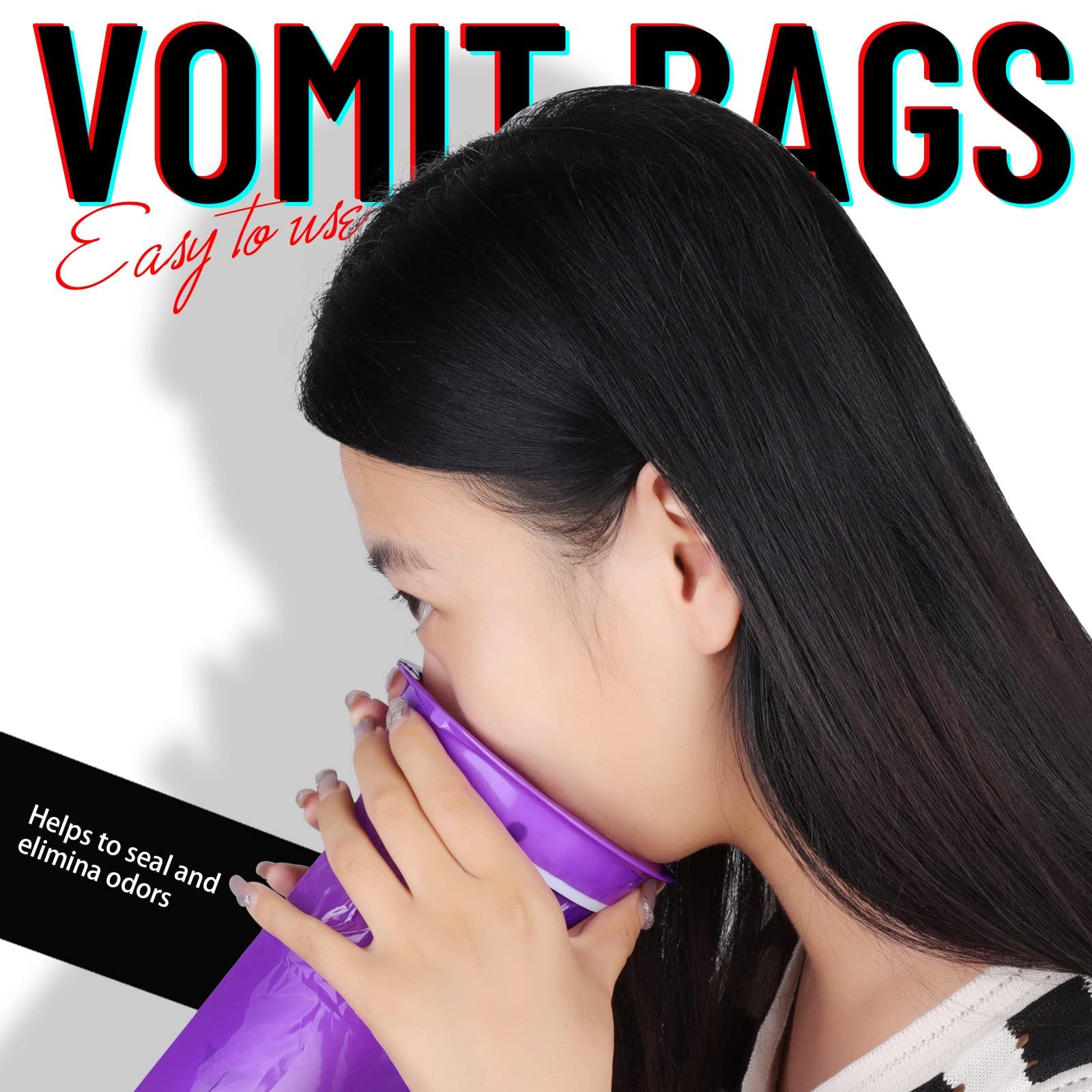 YGDZ Barf Bags, YGDZ 15 Pack Vomit Bags Disposable Throw Up Emesis Bags Puke Nausea Bags for Travel Motion Sickness, Car & Aircraft, Purple