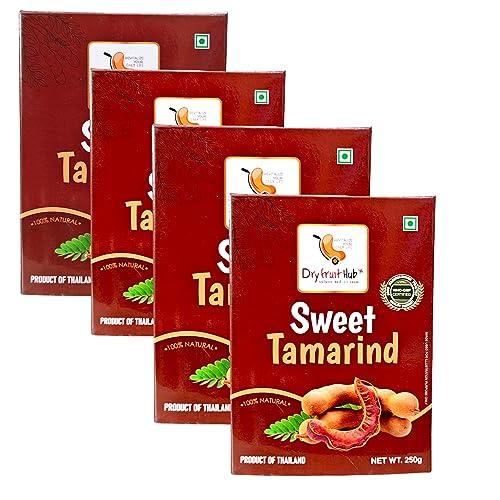 Dry Fruit Hub Dry Fruit Hub Sweet Tamarind 1Kg, Sweet Imli Thailand Sweet Tamarind, Meethi Imli,Dried Tamarind, Sweet Tamarind Pack Of 4 Each 250Gm, Tamarind