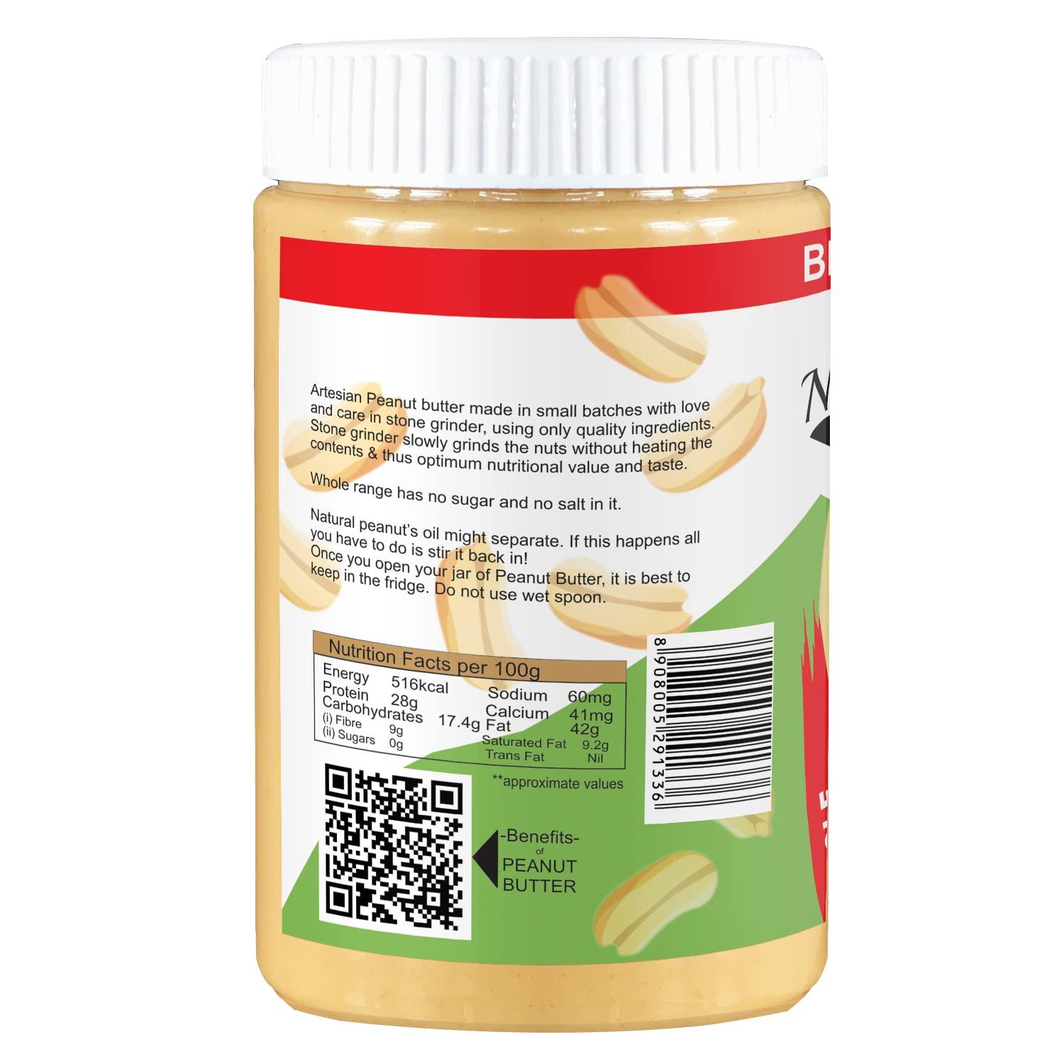 Nutelite Nutelite Natural Peanut Butter (Whole) - Crunchy (Unsweetened, Non-GMO, Gluten Free, Vegan), 900 g