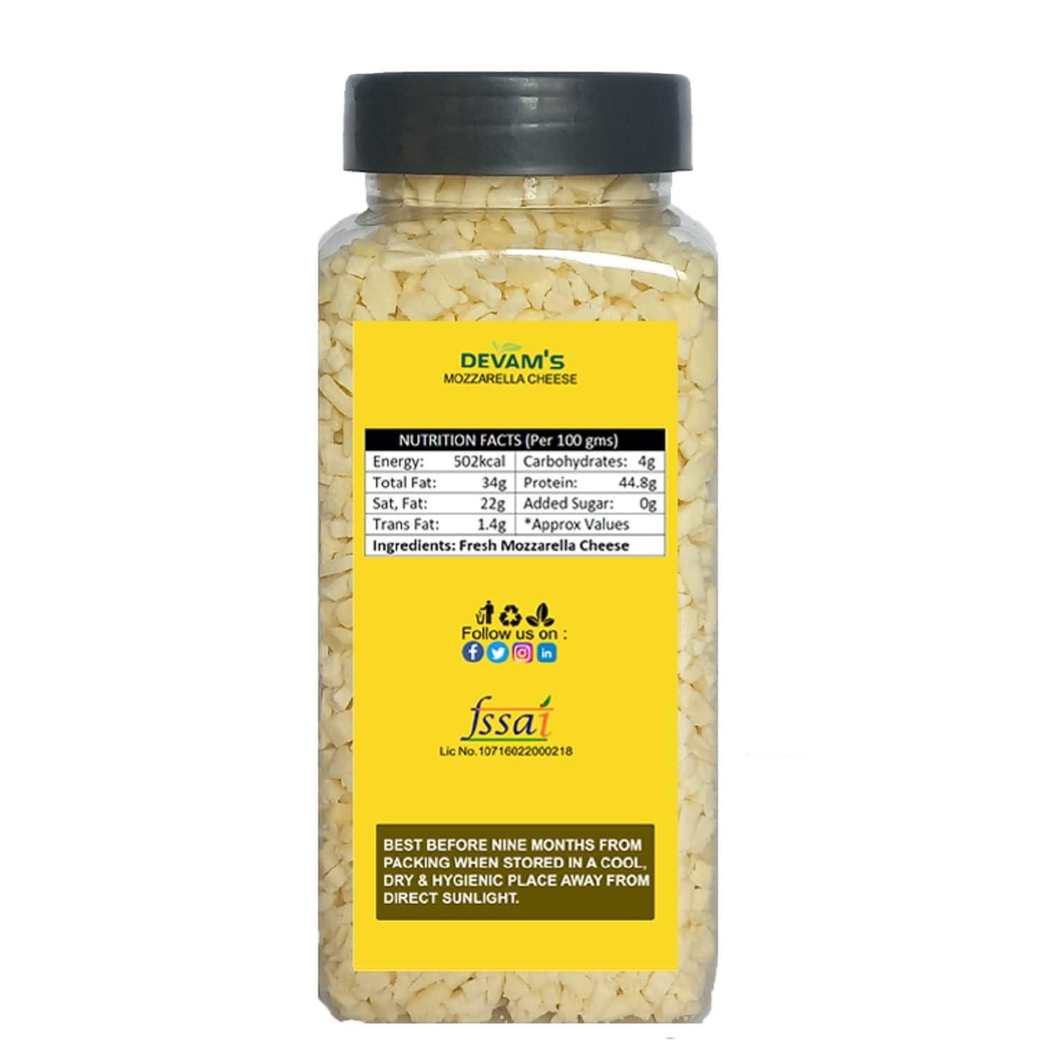 Devam's DEVAM'S Grated Mozzarella Cheese, 150 Grams (Freeze Dried, Natural, Long Shelf Life)