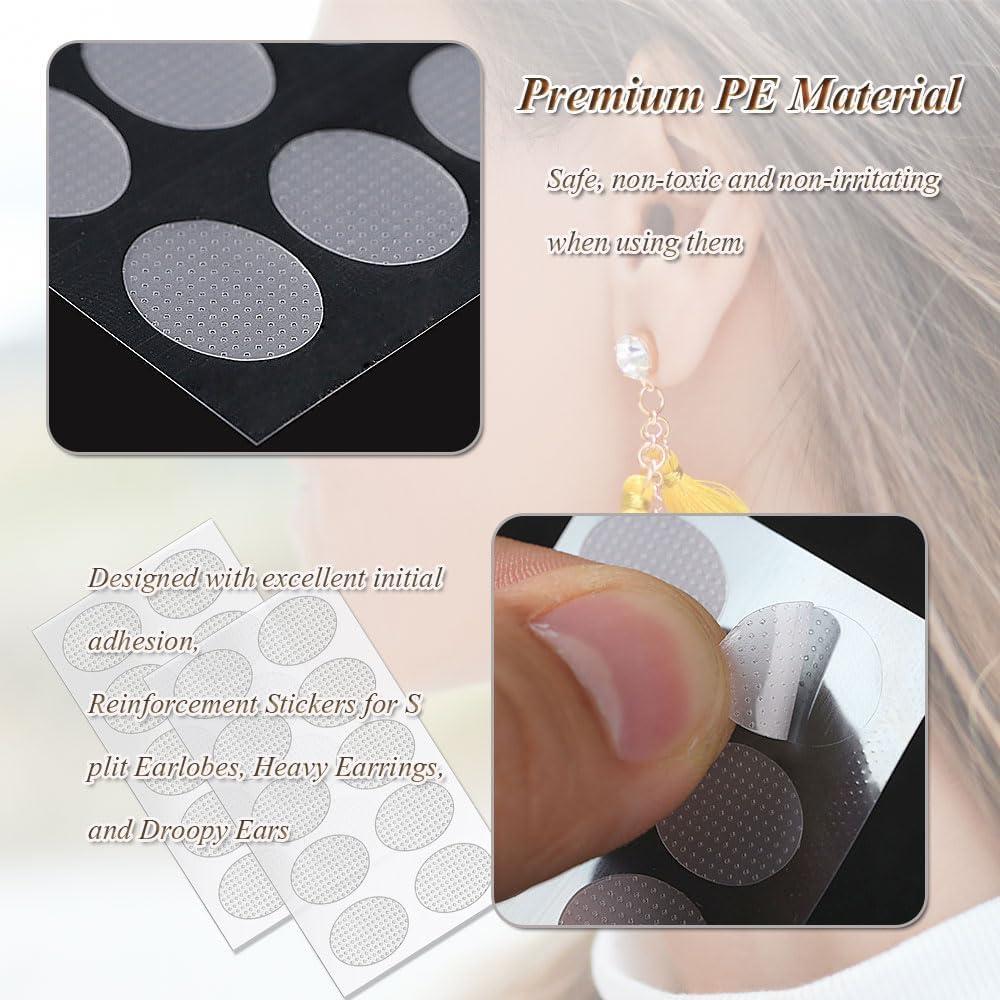 UCRAVO UCRAVO 90Ps Invisible Portable Earlobe Support Patches, Clear Earring Support tape, Earring Backs For Droopy Ears, Ear Care For Stretched Ear Lobes Makes Wearing Earrings for Women more comfortable