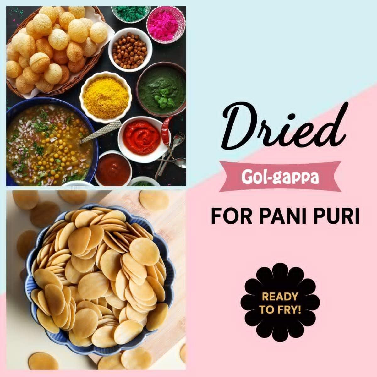 LADILA LADILA Ready to Fry Dry Atta Golgappa, Pani Puri Papad / Puchka / Gupchup Packet 1kg