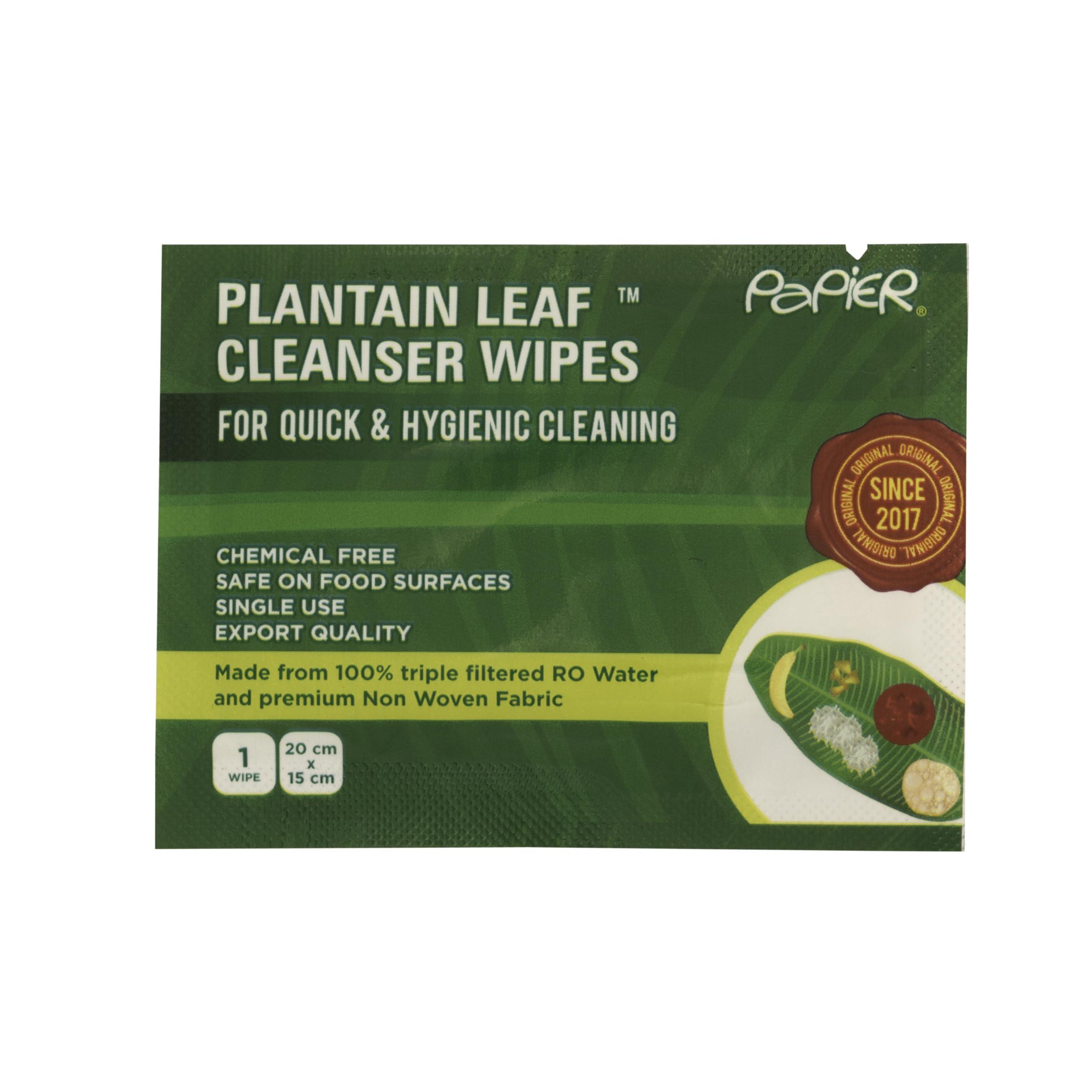 Plantain Plantain Leaf Cleanser Wipes 1s Combo of 20, (1x20= 20 Count)