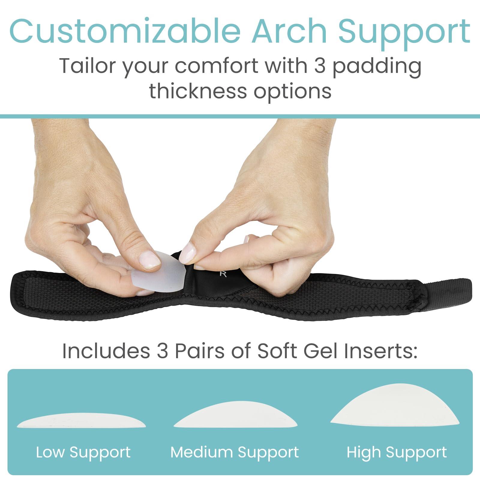 VIVE VIVE Arch Support Brace -Best Plantar Fasciitis Strap For Foot Pain,High Arches&Flat Feet-Compression Wrap-Insert For Under Socks&Shoes-Releives Aches&Pains- Guarantee
