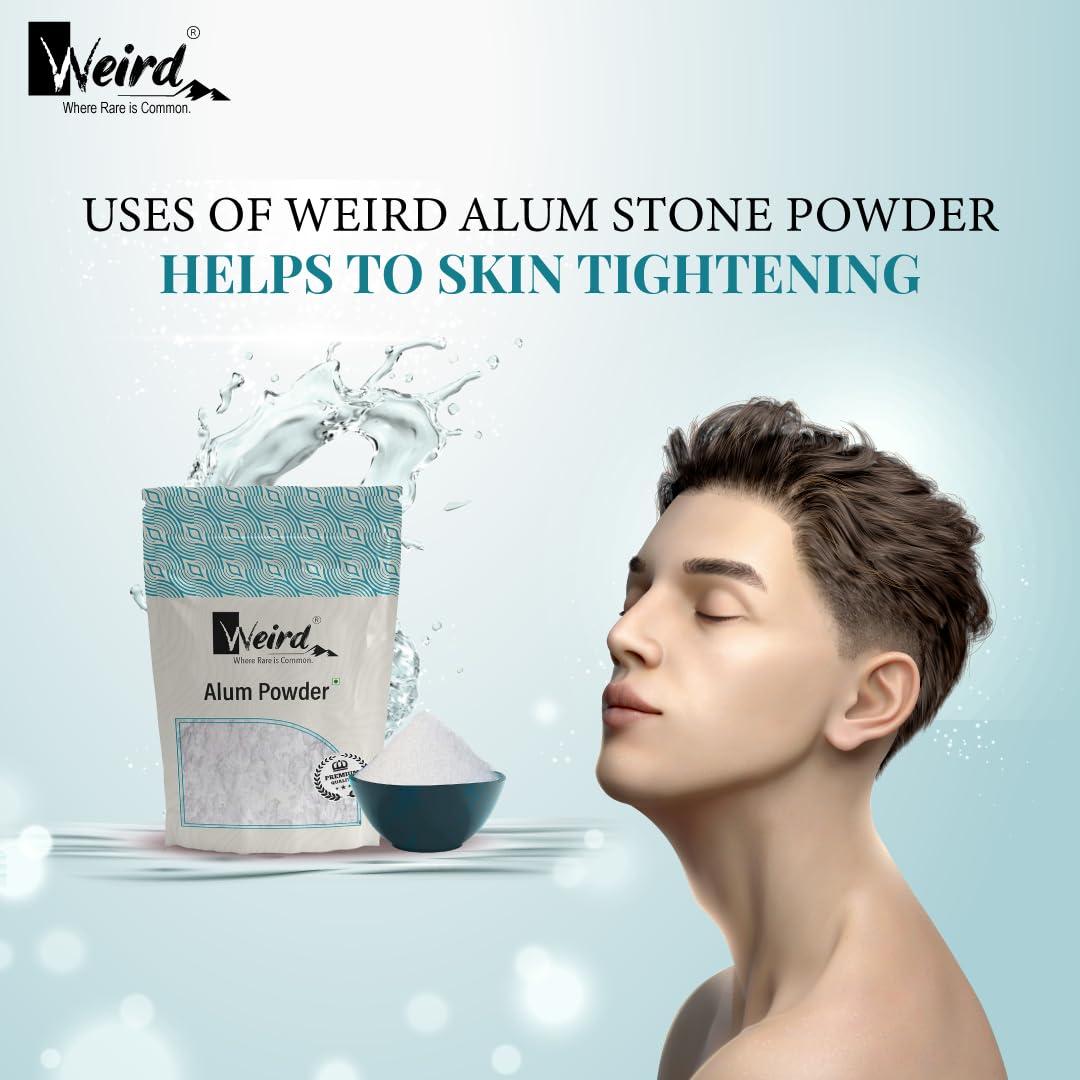 WEIRD Weird Alum Stone Powder 400 GM | Fitkari | Phitkari | Canker Sores | Skin Tightening | Flower | Crystals | Aftershave Use | Water Purification | Facial Hair Removal