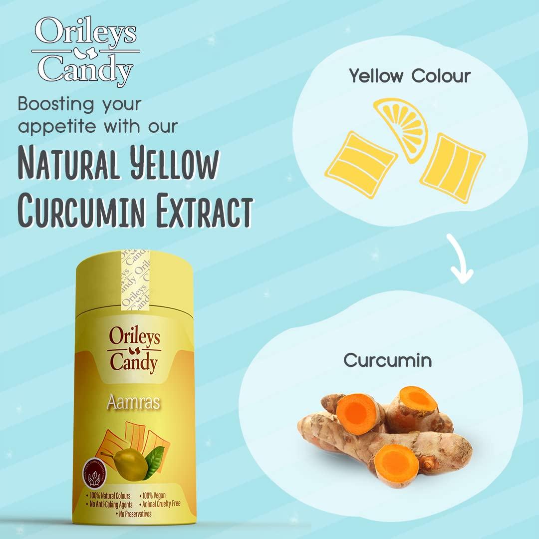 ORILEYS CANDY TRADITIONAL CRAFTED CONFECTIONS Orileys Pillow & Slice Candy Tin - Natural Colours. No Added Preservatives, Talc Free (Aamras, 250 grams)