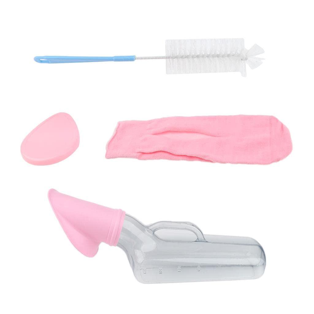 LICHTS LICHTS PVC Portable Female Car Urinal Bottle Emergency Toilet Pouch Elderly Chamber Pot Pink Fit for Long Trips, Traffic Jam