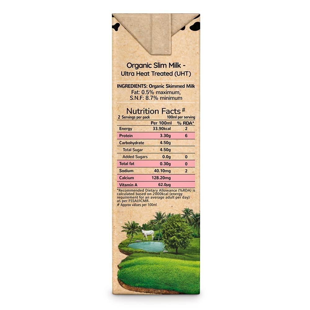 Akshayakalpa Organic Akshayakalpa Organic Slim Milk (Uht) Pack Of 16 (200 Ml) - Low-Calorie, Low-Fat, Long-Shelf Life, No Chemical Residues, Convenient And Ready-To-Use, Nutritious By Nature, Liquid