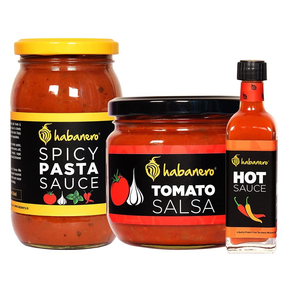 Habanero Habanero Spicy Pasta Sauce TomatoSalsa andHot Sauce l 755G l Non-GMO| Gluten Free l 100% Vegan and Natural Ingredients l Perfect as Salad Dressing l Tomato sauce replacement l Made with sun ripened tomatoes and fresh onions| Add to pizza sauce for ex