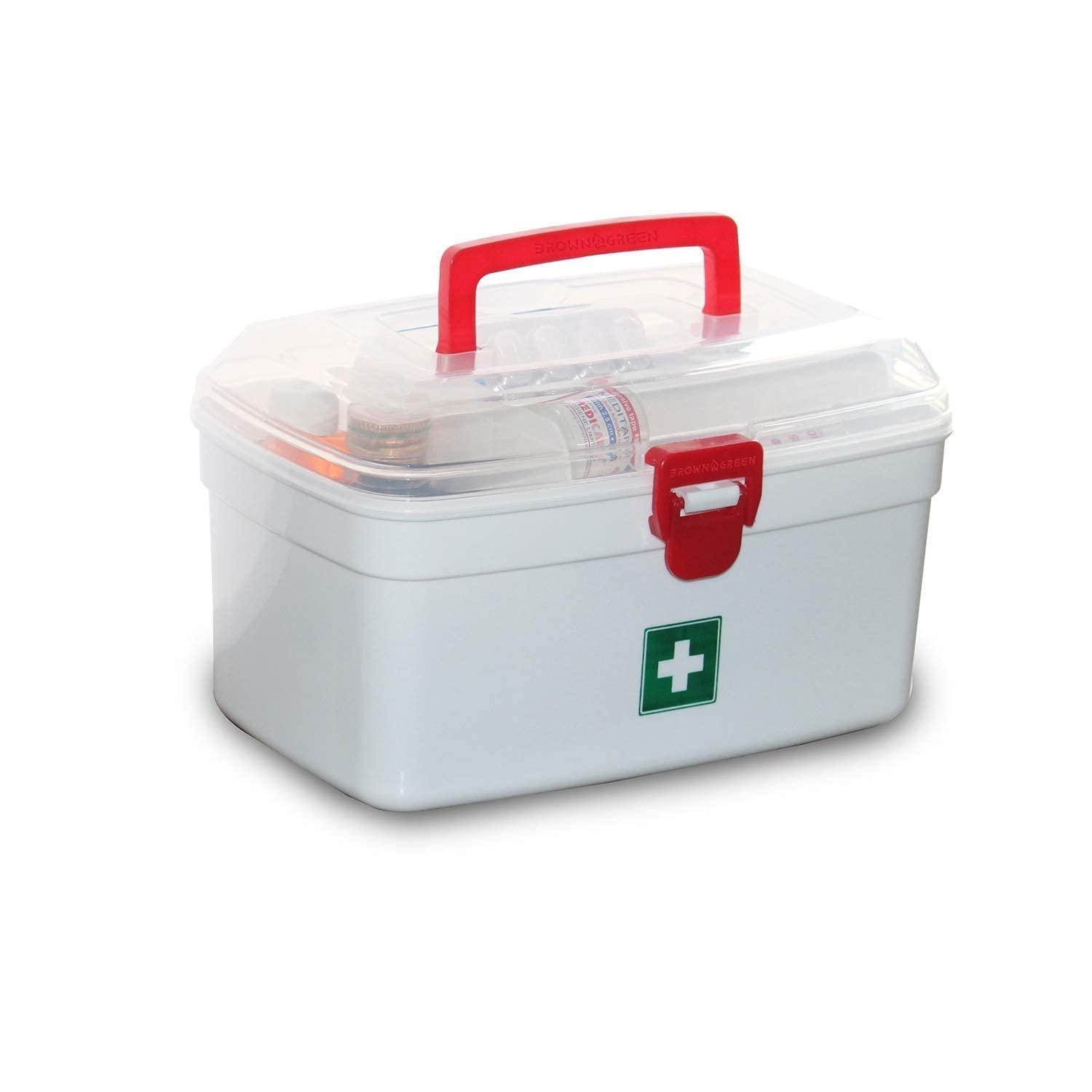JOEN HAYDEN JOEN HAYDEN Emergency First Aid Kit Box, Medicine Box, Multi Purpose Storage Box with Handle, Medicine, Scisso,r Doctor Tap, Equipment Box For School, Office, Doctor, Medical, Hospital, Home.