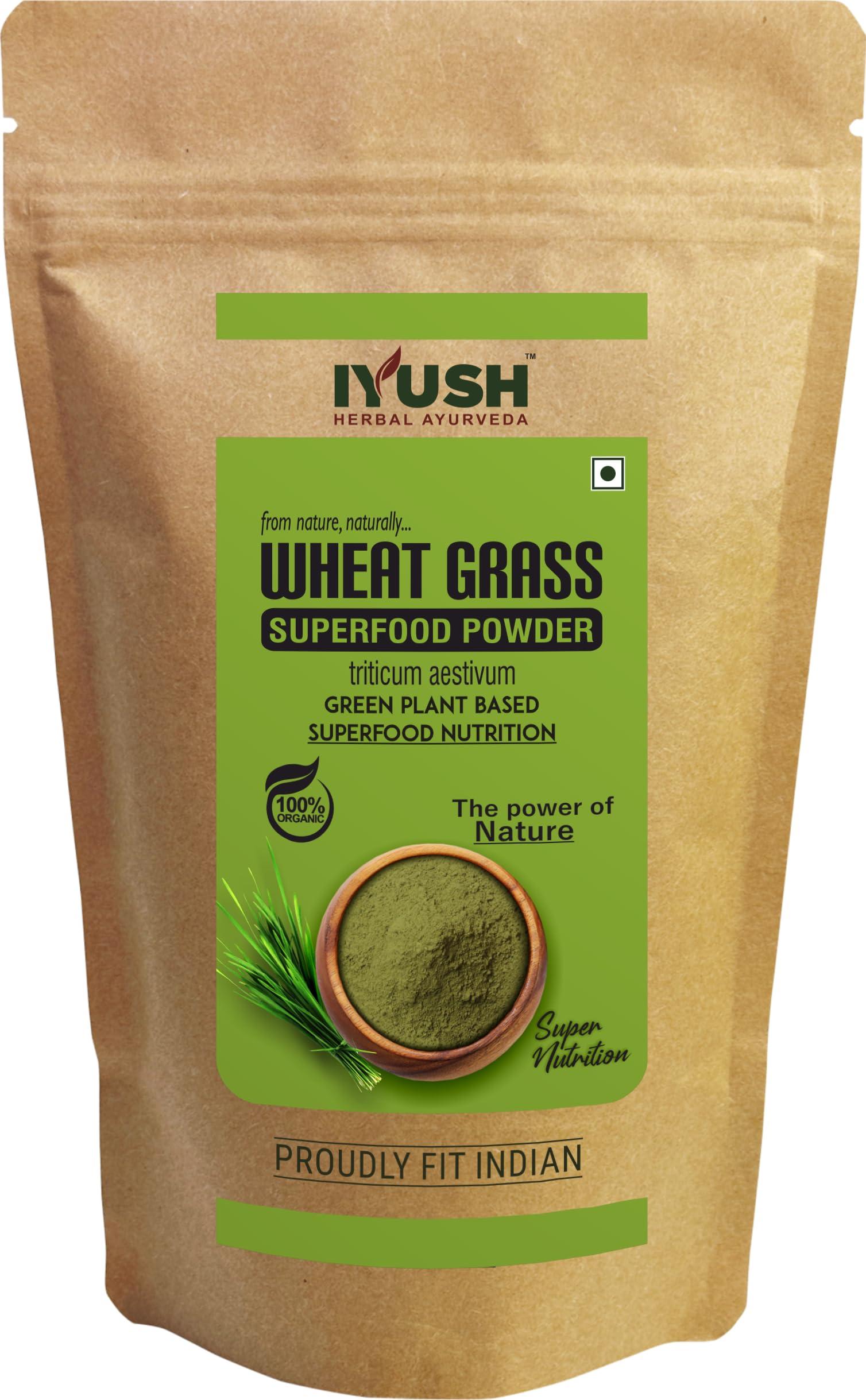 IYUSH Herbal Ayurveda IYUSH Herbal Ayurveda Wheat Grass Powder - 500gm (Rich in Chlorophyll, Antioxidants, Fatty Acids, Fibers and Minerals)