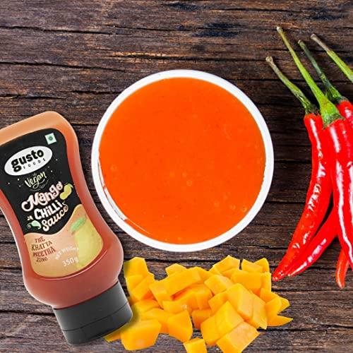 Gusto Foods Gusto Foods Mango Chili Sauce (350g) And Kasundi Saunce (300g) Combo (1 Each) | Sweet and Sour Mango Sauce with Traditional Bengali Mustard Dip Sauce