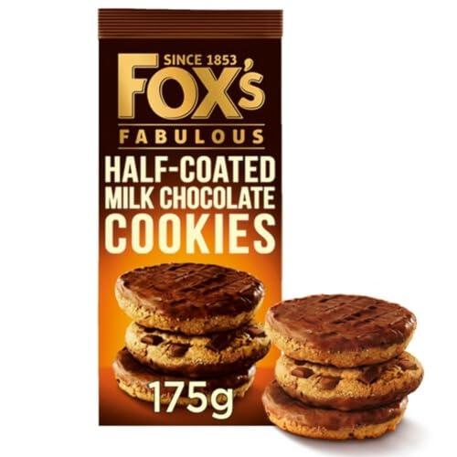Foxs Fox's Fabulous Half Coated Milk Chocolate Cookies, 6.1 oz / 175 g