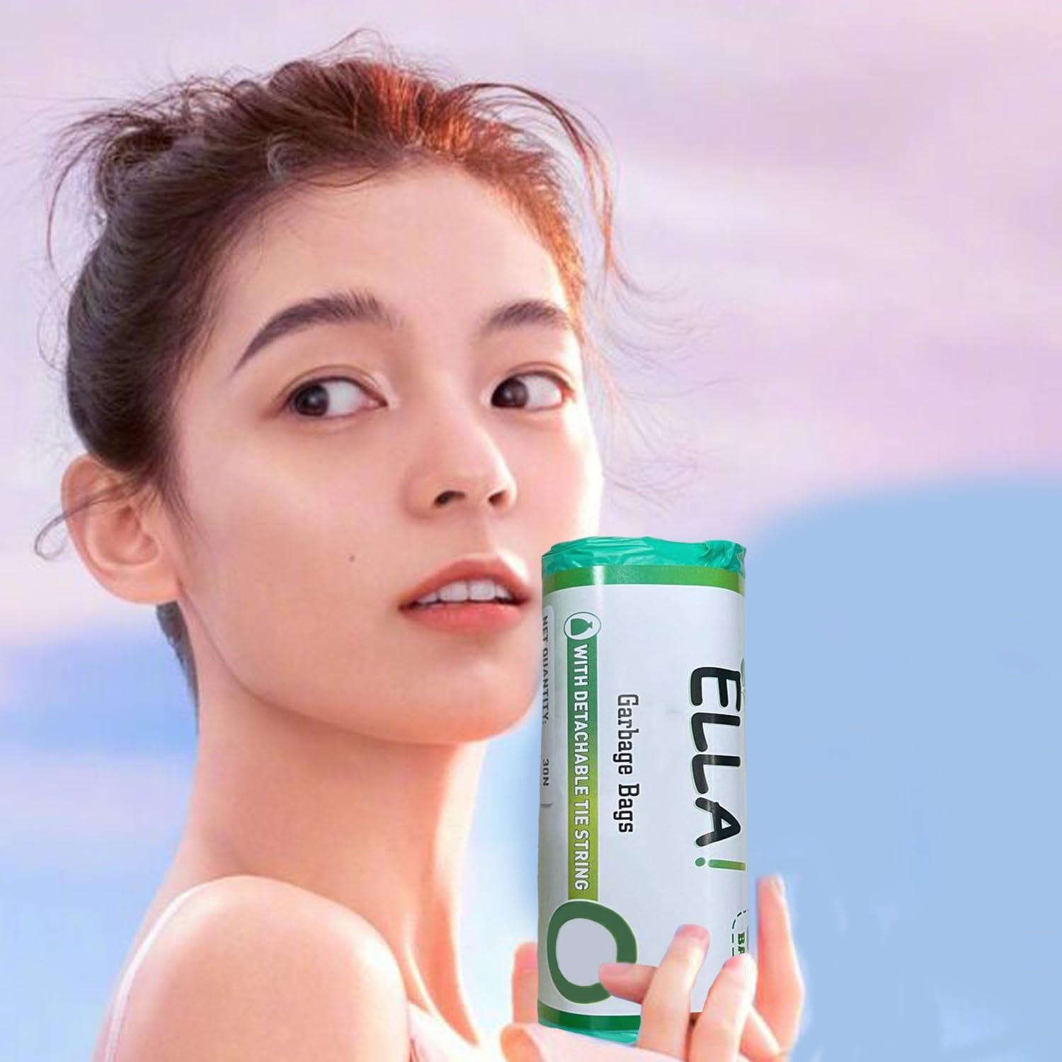 ELLA Ella M Fold Tissue Paper 8 Packets, Garbage Bags 2 Rolls (Green, Large Size) With Check Duster Cloth Free