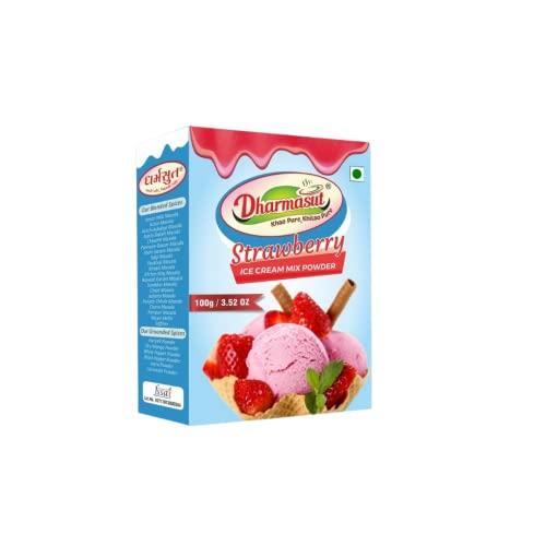 DHARMASUT Strawberry + Mango + Pista + Vanilla + Rajbhog Ice Cream Powder | Pack of 5 | 500 gm