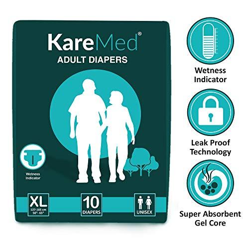 KareMed KareMed Adult Diaper Extra Large,Waist Size 127-165cm (50\"- 65\"),40 Pcs