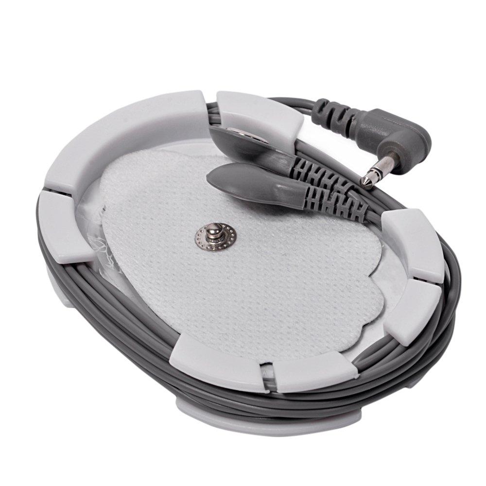 TechCare Massager Tens Unit Pads Patches Holder with Extra Replacement Reusable Electrodes 8 Pairs Stick-on Snap on Pads FDA 510(k) Cleared For TechCare Massagers iRest Massager Unimed Massager Tens Machine Device