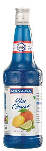 Manama Manama Lime and Mint Mojito Syrup, Blue Curacao Syrup, Pinacolada Syrup and Original Mojito Syrup, 750ML Each, Pack of 4