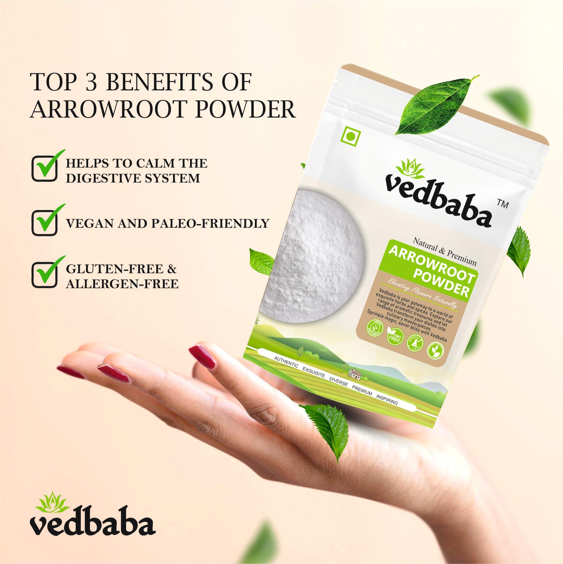 Ved Baba Vedbaba Arrow Root/Ararot Powder for Gravy, Puddings,Soups, Bread and More | Arrowroot Powder Organic | Arrow Roots Powder (400 GM)