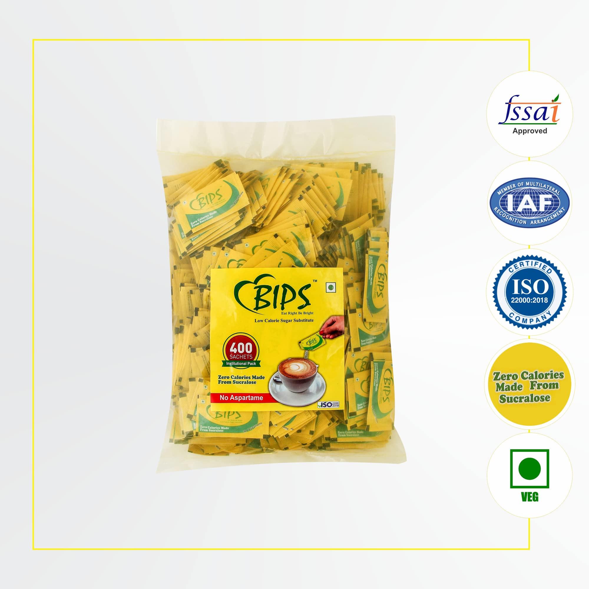 bips BIPS Sugar Free Sucralose Base 1G 400 Sachets Pack Of Two 1g Per Sachets