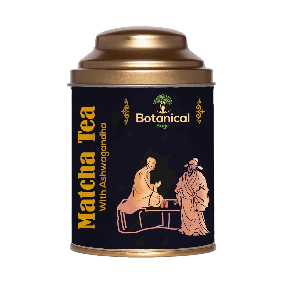 Botanical Sage Botanical Sage- Ashwagandha Matcha Green Tea 100g | Rich In Antioxidant | Japanese Matcha Green Tea With Ashwagandha | Selected | Luxury Tea