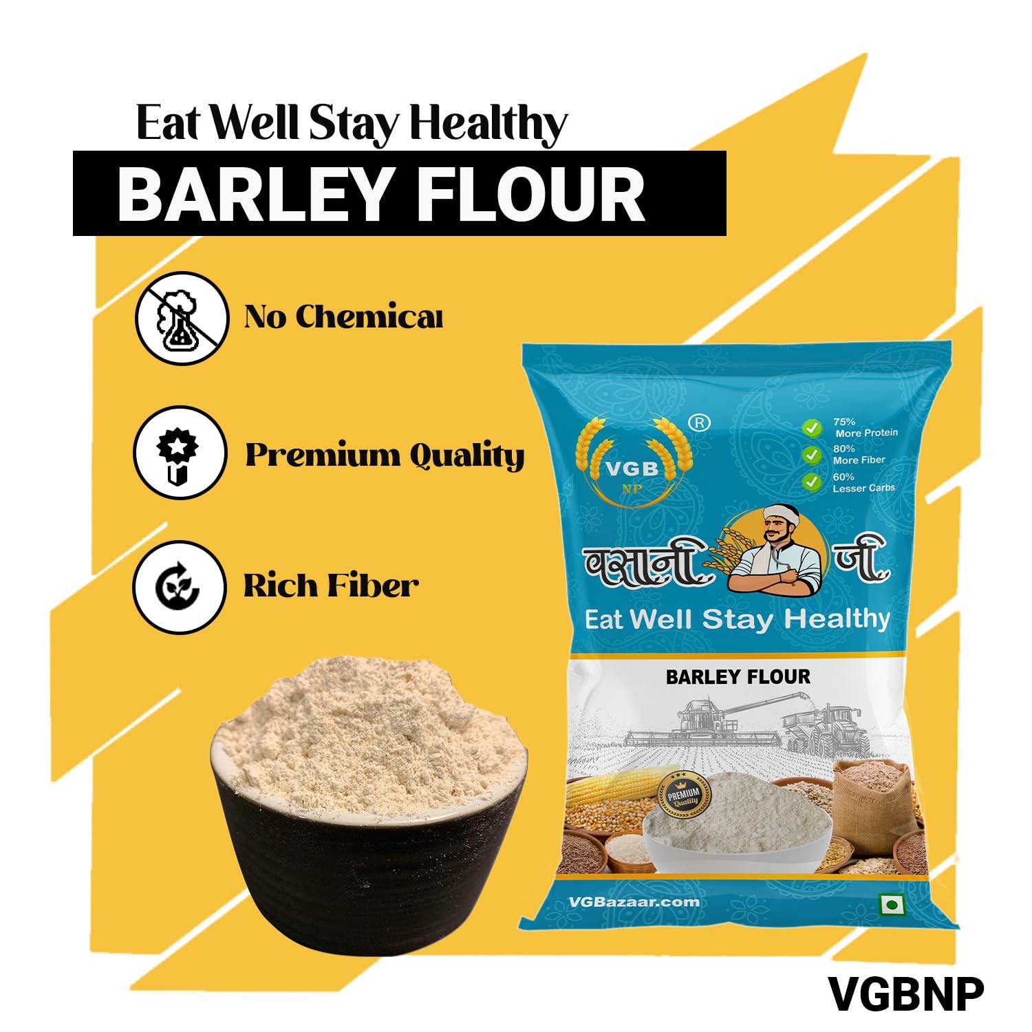 VGBNP VGBNP 100% Natural & original Barley Flour (Joo ka Atta) Jau Flour, Java Powder (Jao Flour, Jaw aata, Yavam Powder) Healty Grains Fibre Rich/immunity builder Baarly seeds Flour - 5kg
