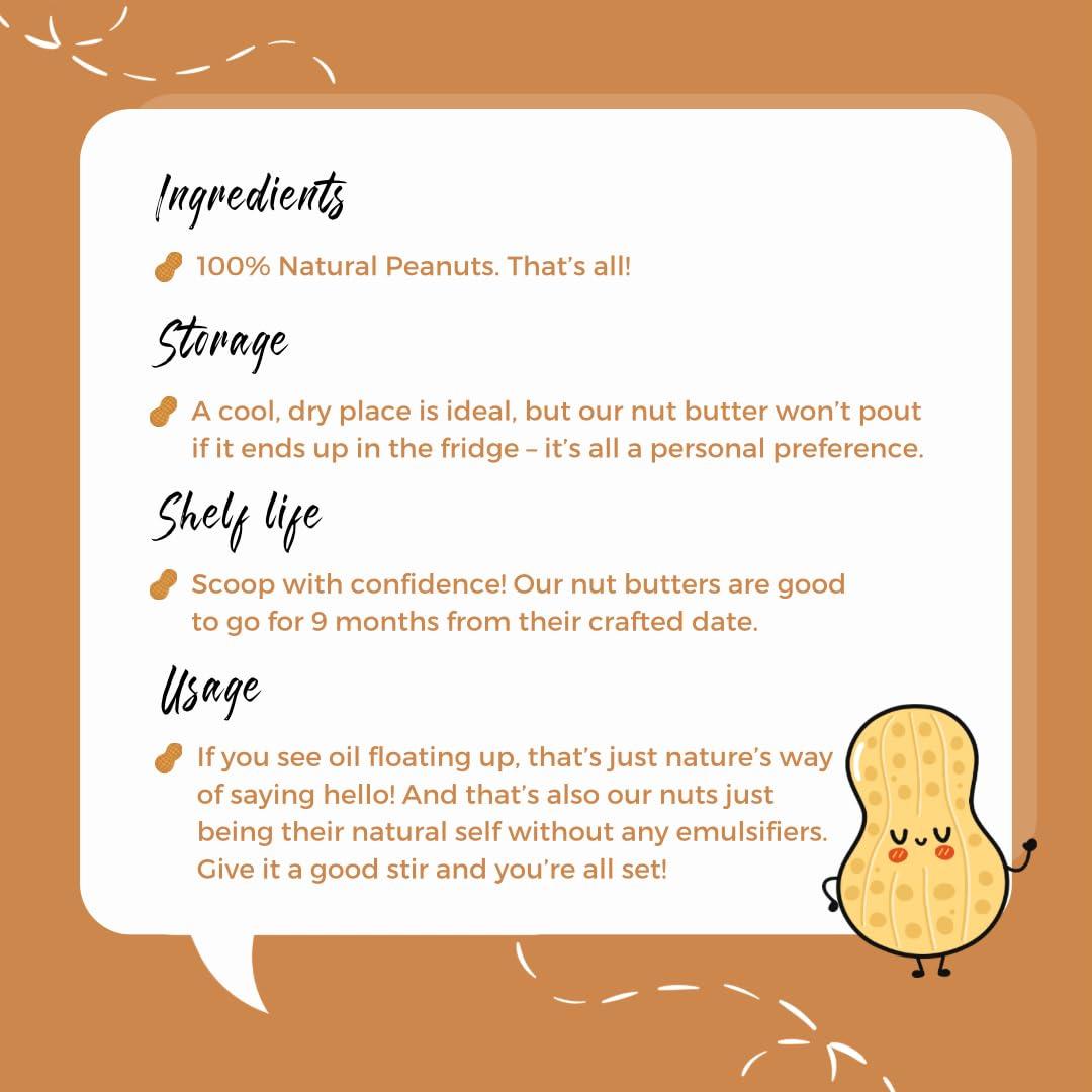 Banter Banter Homemade Goodness With Classic Peanut Butter - 100% Natural, Crunchy, Unsweetened, No Added Oil Or Sugar, Perfect For Peanut Lovers! - 230 Gram