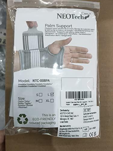 NEOtech Care Neotech Care Hand Palm Wrist Support (1 Pair) - Adjustable Compression Strap - Elastic & Breathable Fabric - for Tendonitis, Sport, Bowling, Boxing - Grey Color (Size M)