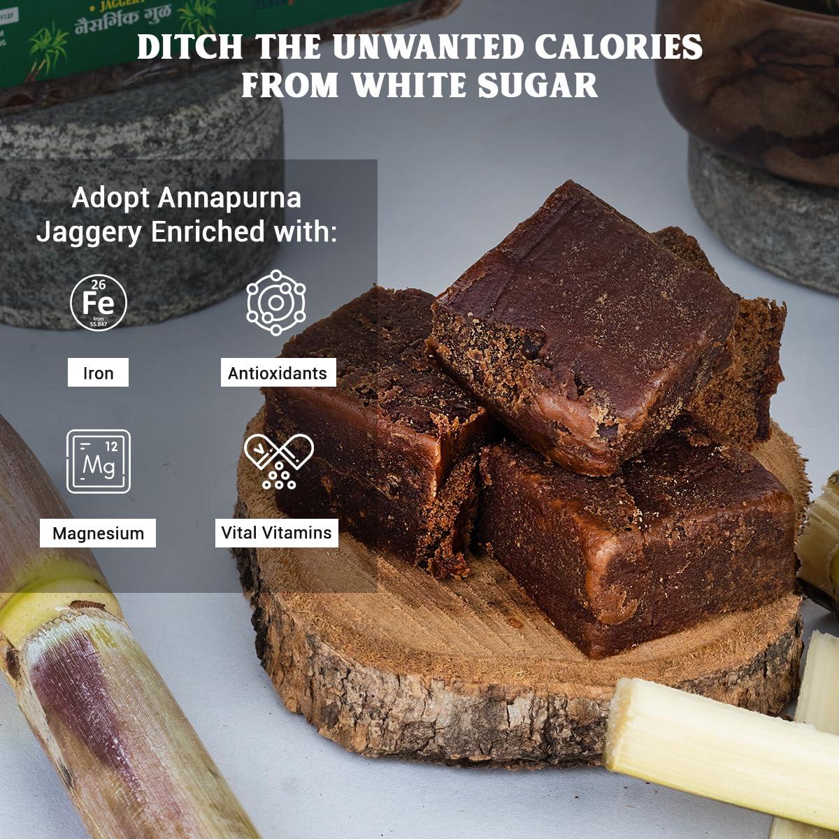 Annapurna Lakdi Ghana Annapurna Lakdi Ghana Su-Madhur Jaggery powder Gur Powder 950gm