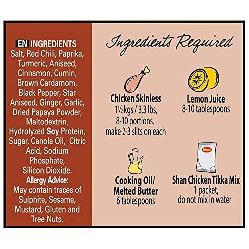 Shan Shan Chicken Tikka Recipe and Seasoning Mix, 6 X 50 g