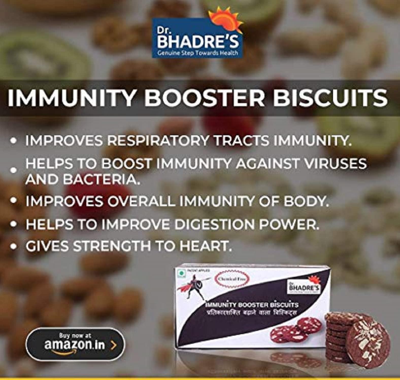 DR. BHADRE\'S DR. BHADRE\'S Immunity Booster Biscuits ( Pack of 1,180 gm X 1 ) with Mix of Tulsi Giloy Ashwagandha Pimpali | No Maida Chemical Free
