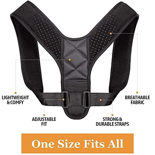 New Delhi YesGo Upper Back Pain Relief Adjustable Back Brace Posture Corrector Shoulder Support Belt (Pack of 1) (XL Size) Black