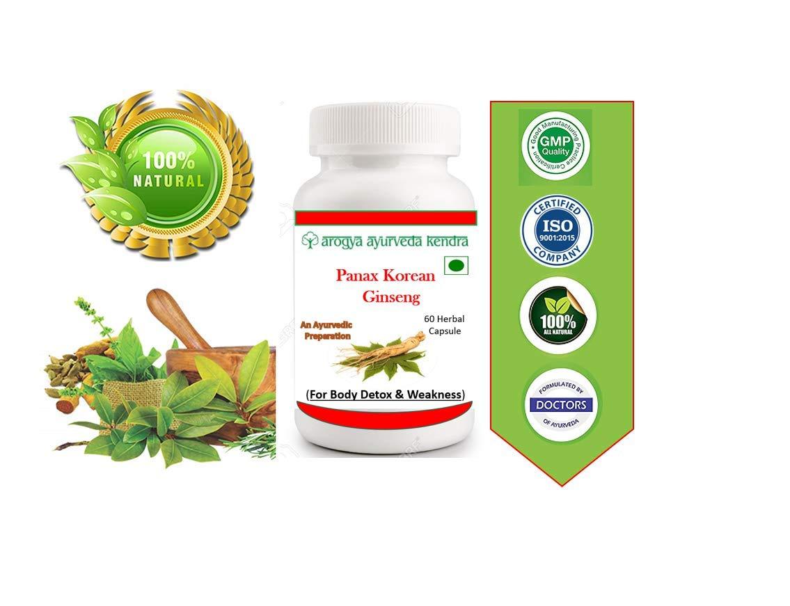 Arogya Ayurveda Kendra Arogya Ayuveda Panax Koren Ginseng Capsule (60 Capsule Pack) - Ayurvedic