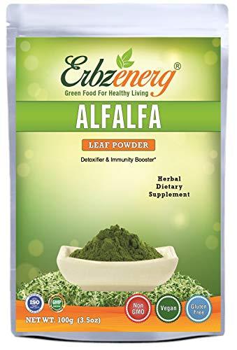 ERBZENERG ERBZENERG? Alfalfa (Medicago sativa) Lucerne/Kuthiraimasal/Grass seeds Powder 100g (Pack of 1)