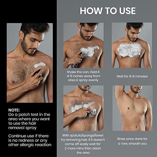 Bombay Shaving Company Bombay Shaving Company Hair Removal Spray for Men | Painless & Irritation Free Spray (200 ml) | For Chest, Arms, Underarms & Legs | Pleasant Smell |Hair Removal Cream Spray