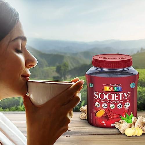 Society Society Tea Masala Chai | 250 g Jar | Pack of 2 | Made with Cardamom Ginger Cloves Black Pepper and Lemongrass | Classic Masala Tea