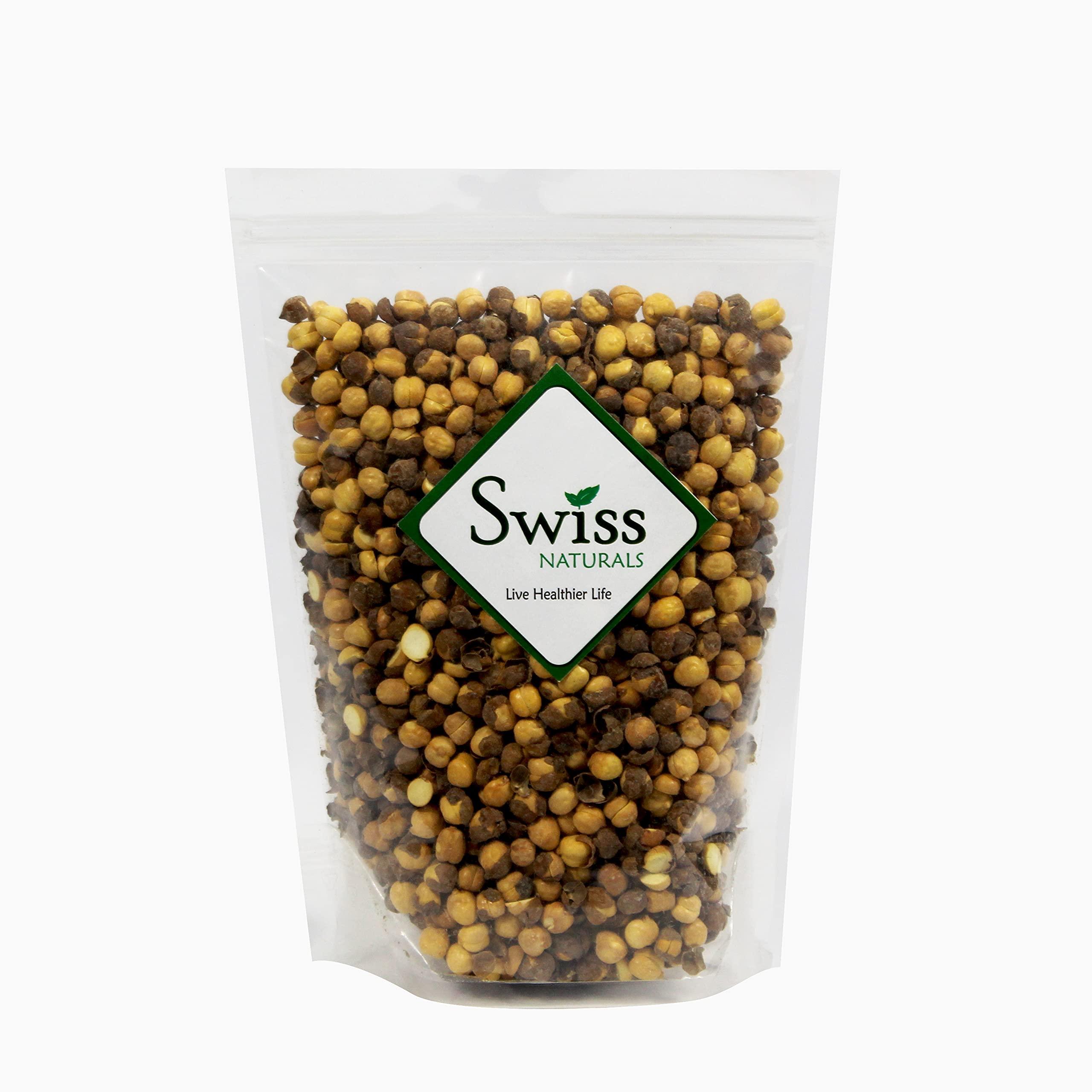 Swiss Naturals Swiss Naturals Roasted Salted Chana Whole | Bhuna Chana With Skin | Desi Chickpeas Snacks | Bengal Gram Organic, 900g