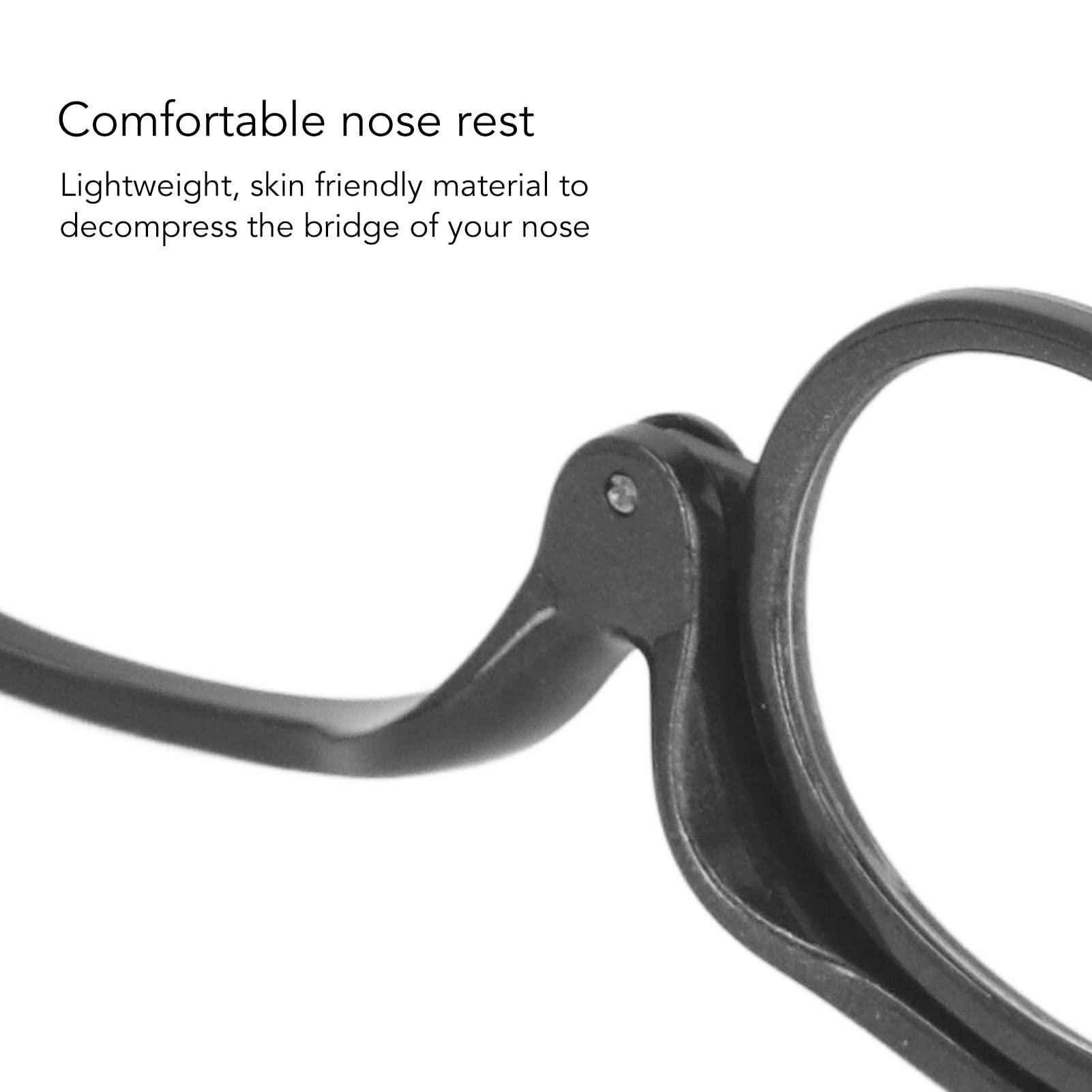 cooden Makeup Reading Glasses, Magnifying Single Lens Rotating Eye Make Up Reading Glasses, Flip Down Lens Folding Magnifier Makeup Glasses Cosmetic Readers with Case for Women, Ladies (+2.00)