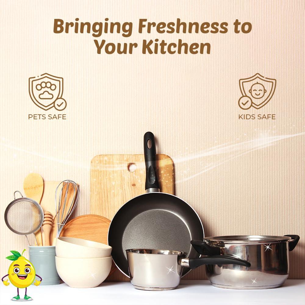 JAVI JAVI Dish Wash Powder to Liquid Refill Pack (10 Sachet = 5 Ltr) | Natural, Plant Based, Non Toxic & Eco-Friendly | Remove tough grease, soft on hands | Baby Safe & Pet safe | Crockery wash