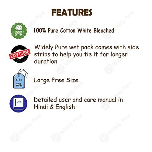 Hindustan Fresh Retail Widely Pure Wet Pack Cotton Patti Set head, neck, kness and abdominal wet pack satvik with user manual