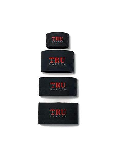 TRU BARBER TRU BARBER Men Clipper Grip Bands 4 Pcs, Clipper Grips For Barbers, Clipper Sleeves For Barber Tools, Grip Bands, Non Slip, Heat Resistant (Black)