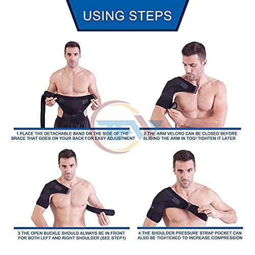 Swada Kitch Swada Kitch Shoulder Brace & Rotator Cuff Support Brace for Men & Women , Shoulder Compression Sleeve with Pressure Pad is Ideal for Dislocated AC Joint, Labrum Tear & Frozen Shoulder Pain Relief