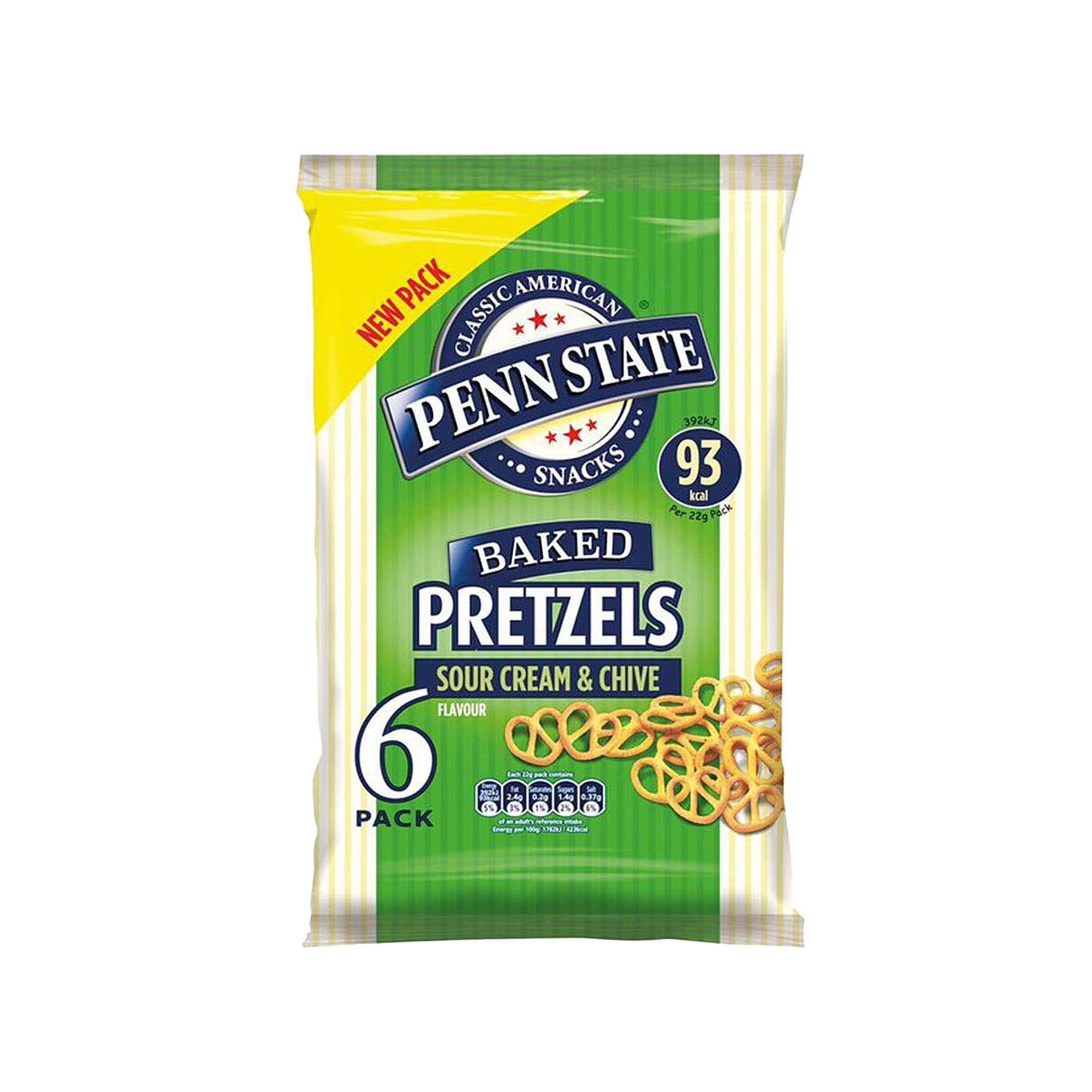 BAMA Penn State Sour Cream & Chive Pretzels (Pack of 6)