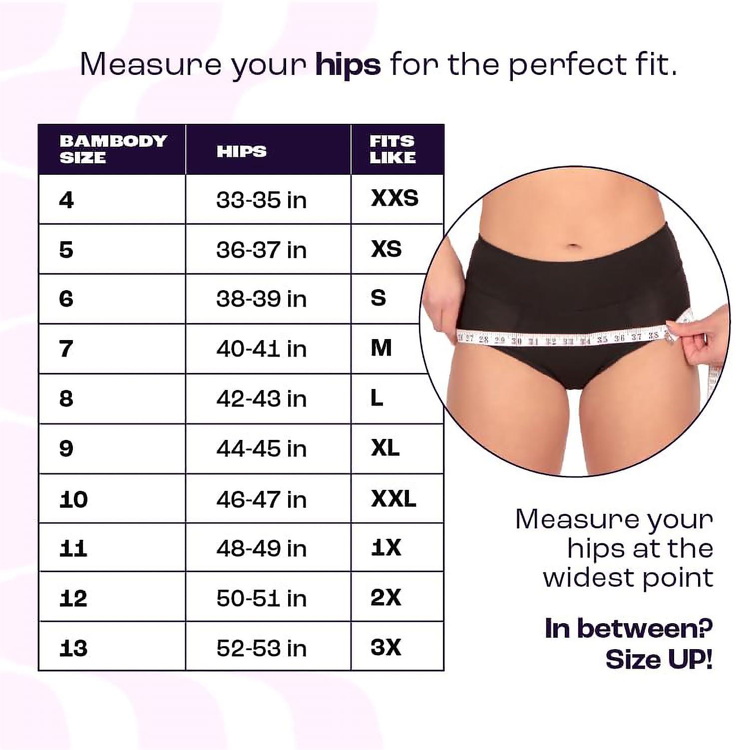 Bambody Bambody Absorbent Brief: Super Comfy Period Panties, 1pkbk, X-Small