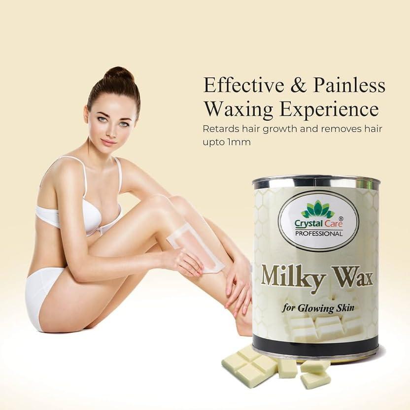 CRYSTAL CARE CRYSTAL CARE Hair Removal Wax for Glowing Skin | Men and Women | (MIlky Wax, 800G)