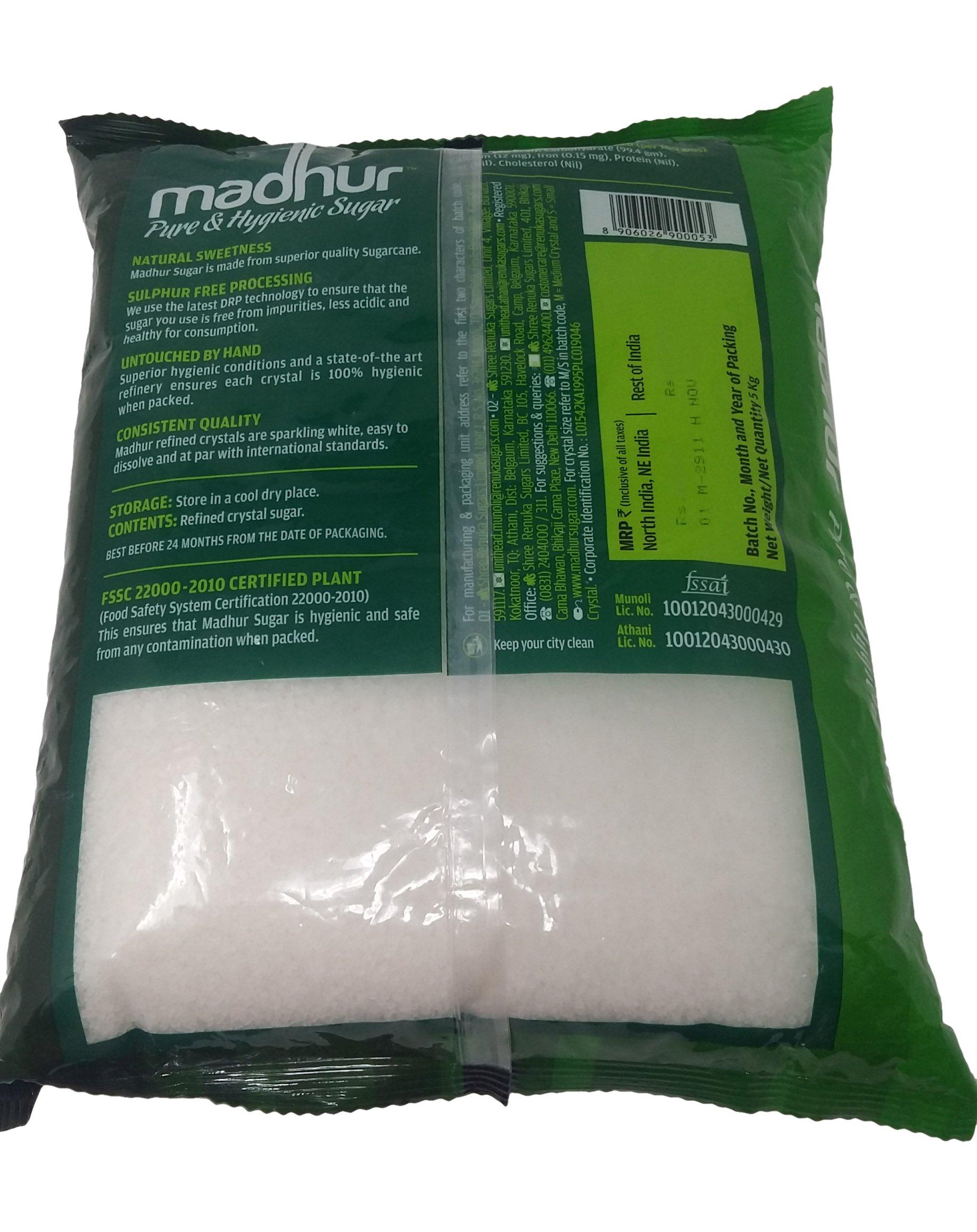 Madhur Madhur Sugar - Sulphur Free, 5kg Bag