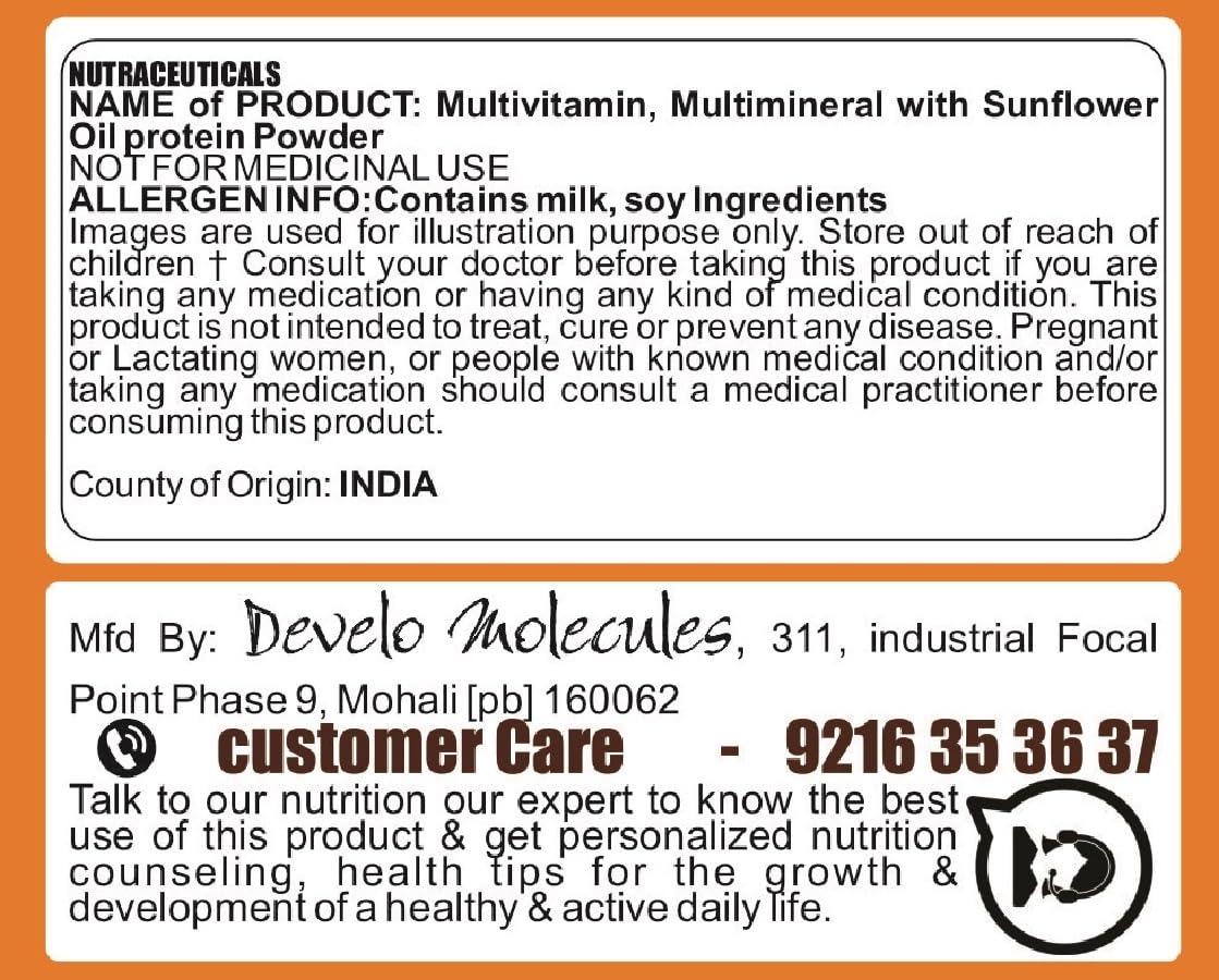 DEVELO Develo Protein Powder for Men & Women, Whey, Milk & Soy (Triple Protein)  500 g Kesar Badam