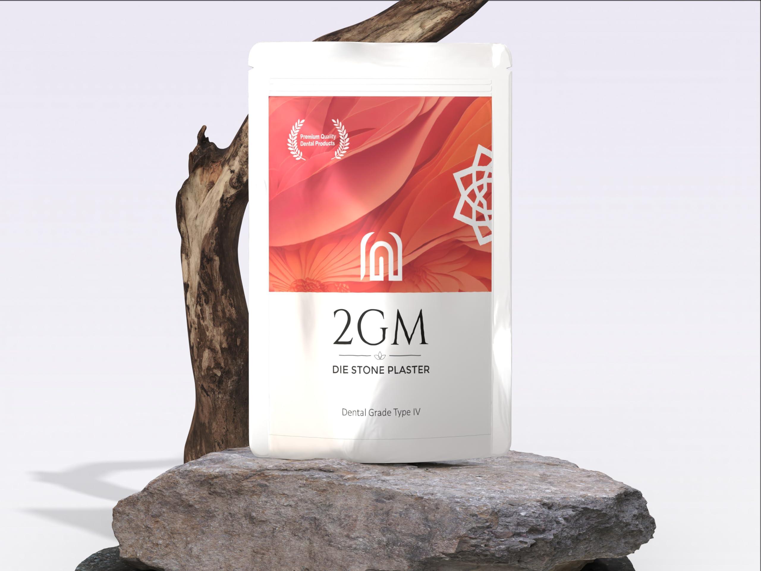 2GM 2GM Dental Die Stone Plaster for Prosthetic Teeth Making, Used for Study, Casting Models & Dentist Laboratory Operations, Idols Leg/Hand Casting, Gypsum Powders, Type IV, Pack of 1 (1 Kg)(Orange)