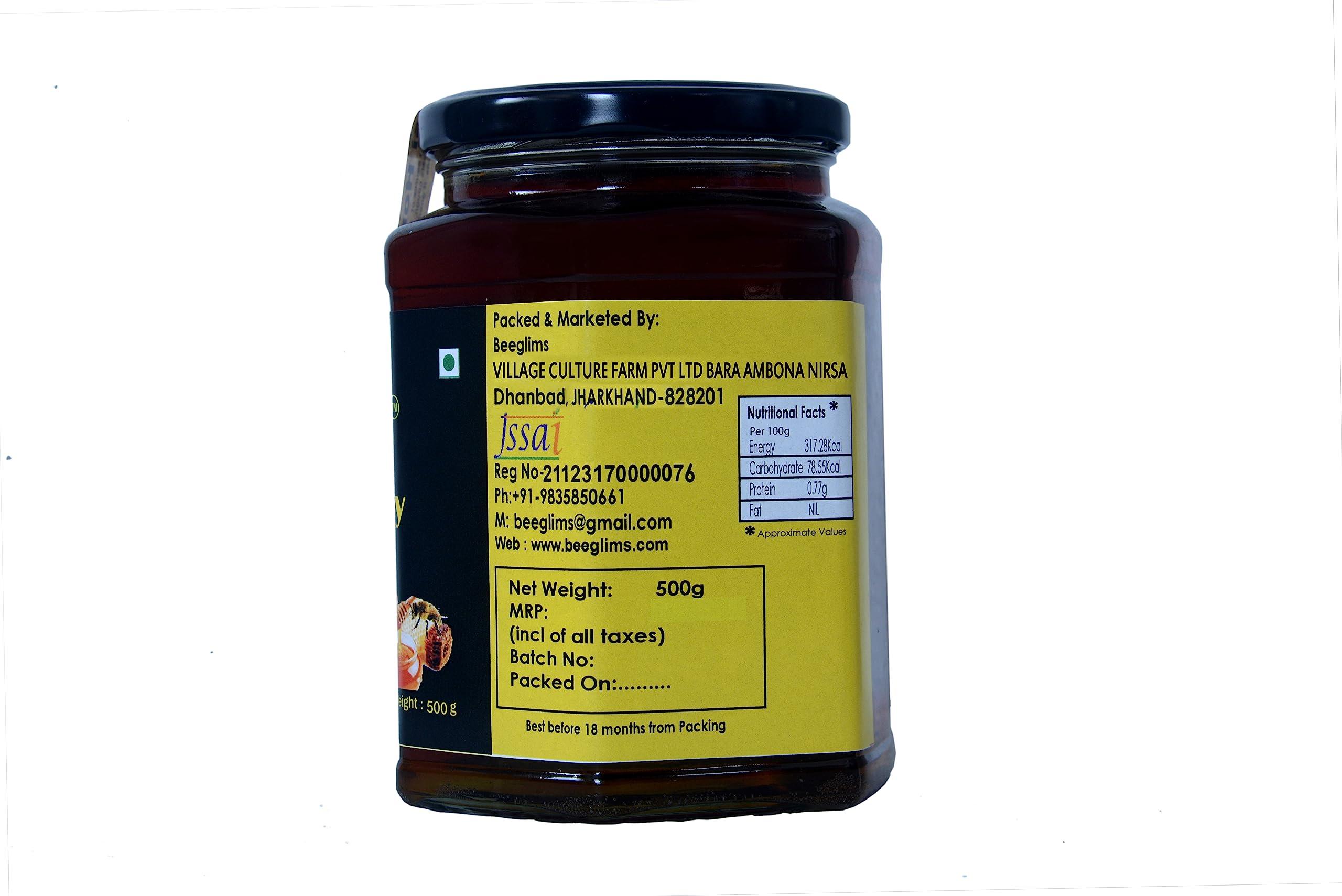 BEEGLIMS BEEGLIMS Unprocessed, Unheated Pure Honey (500 gm, Yellow)
